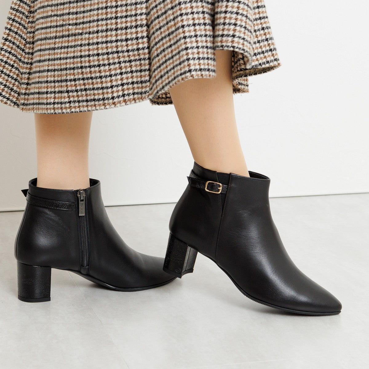 【SALE】5cmヒールベルトデザインブーツ/633404