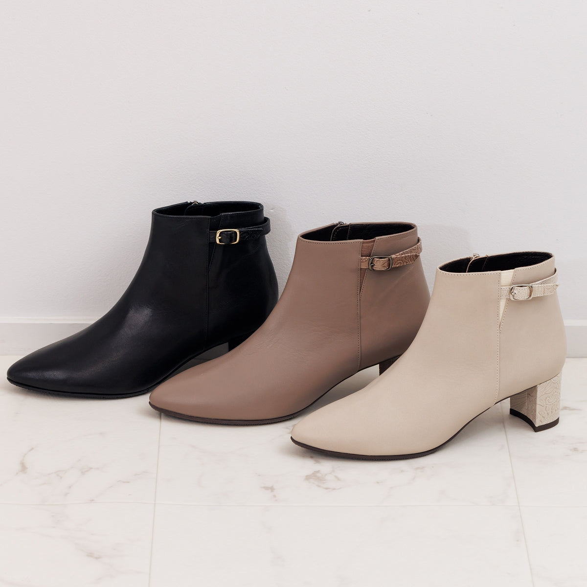 【SALE】5cmヒールベルトデザインブーツ/633404