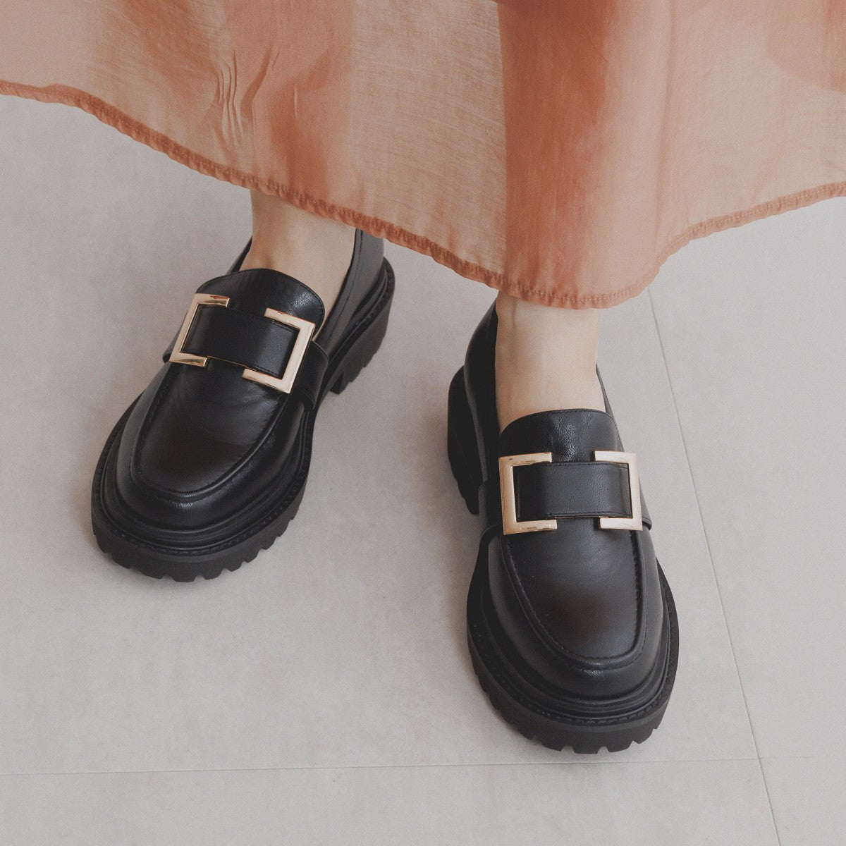 【SALE】バックル厚底ローファー/544107