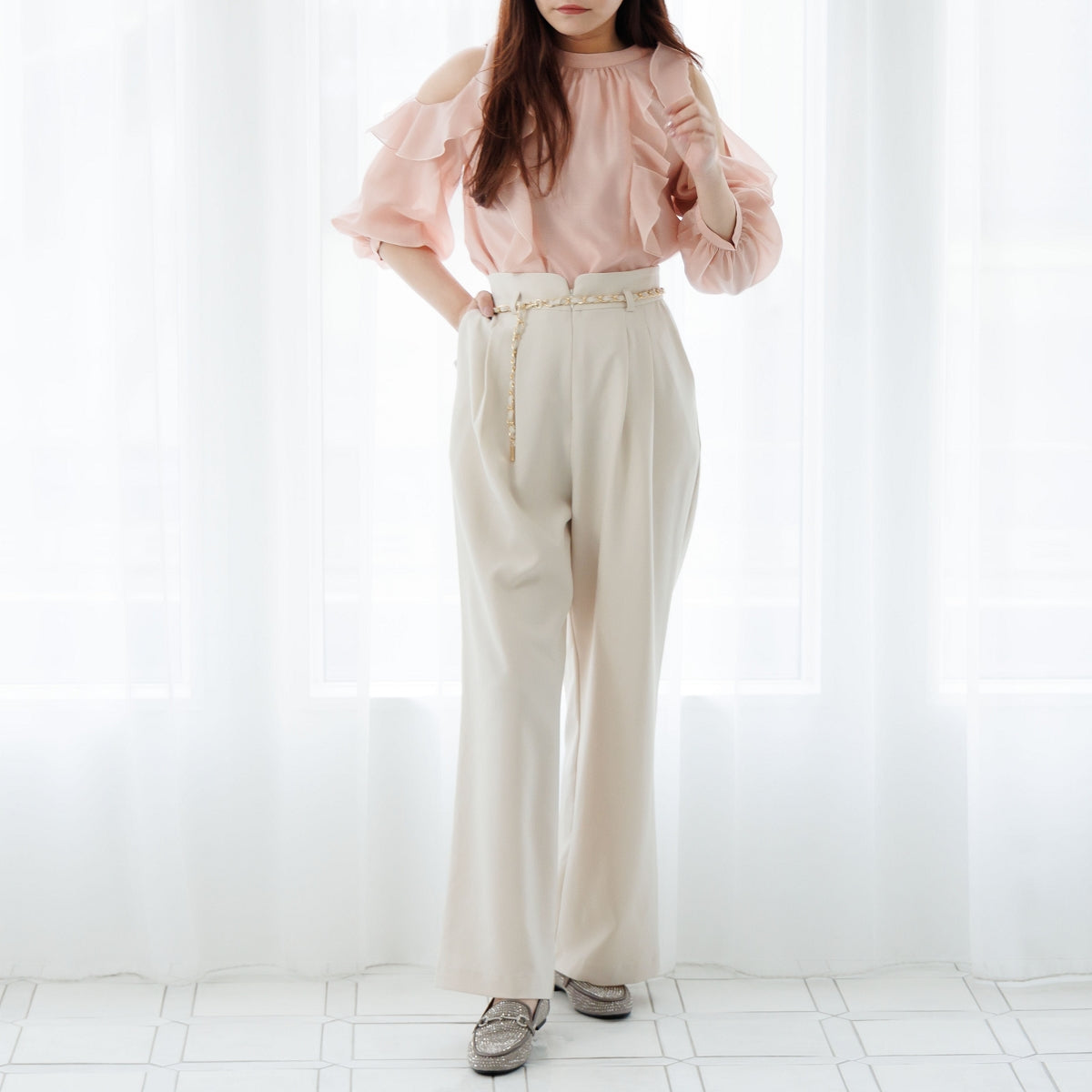 ラインストーンバブーシュローファー/544305