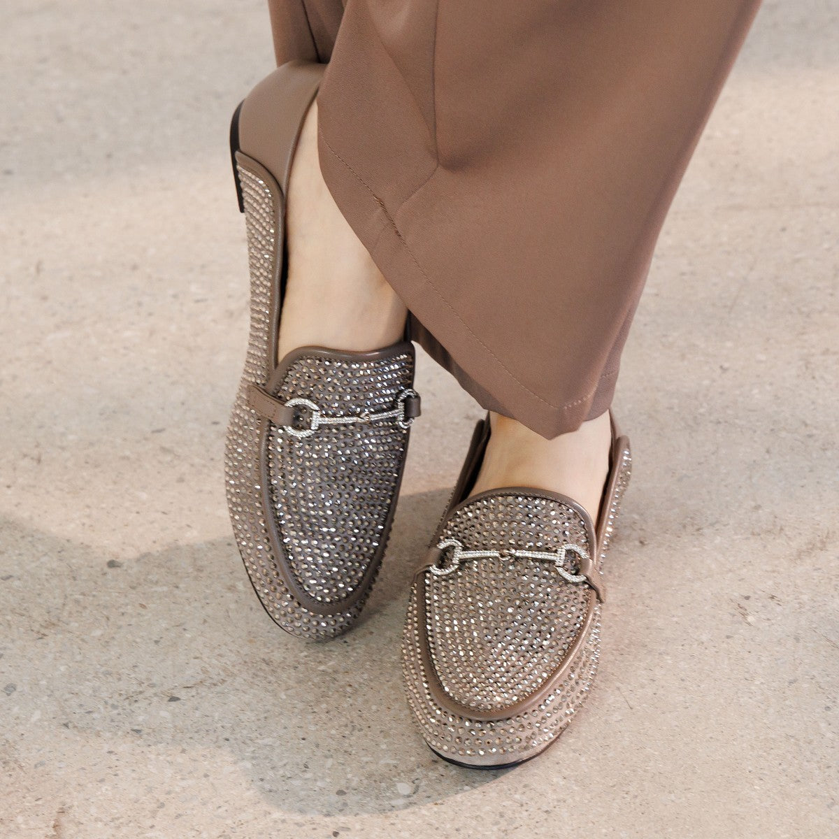 ラインストーンバブーシュローファー/544305