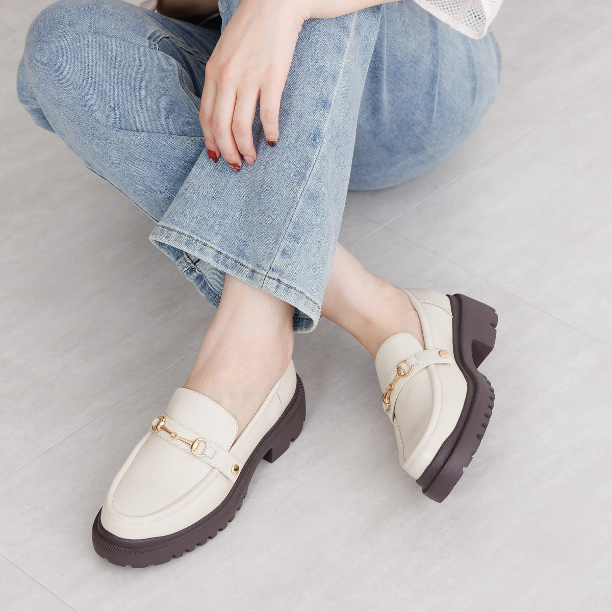 【SALE】3WAYパーツトラックソールローファー/544313