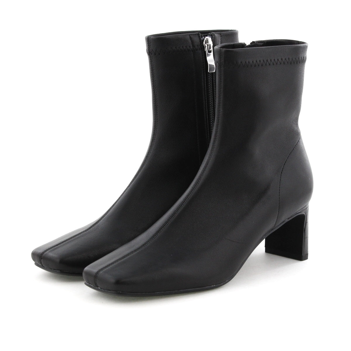 【25AW】スクエアトゥストレッチプレートヒールブーツ/554405