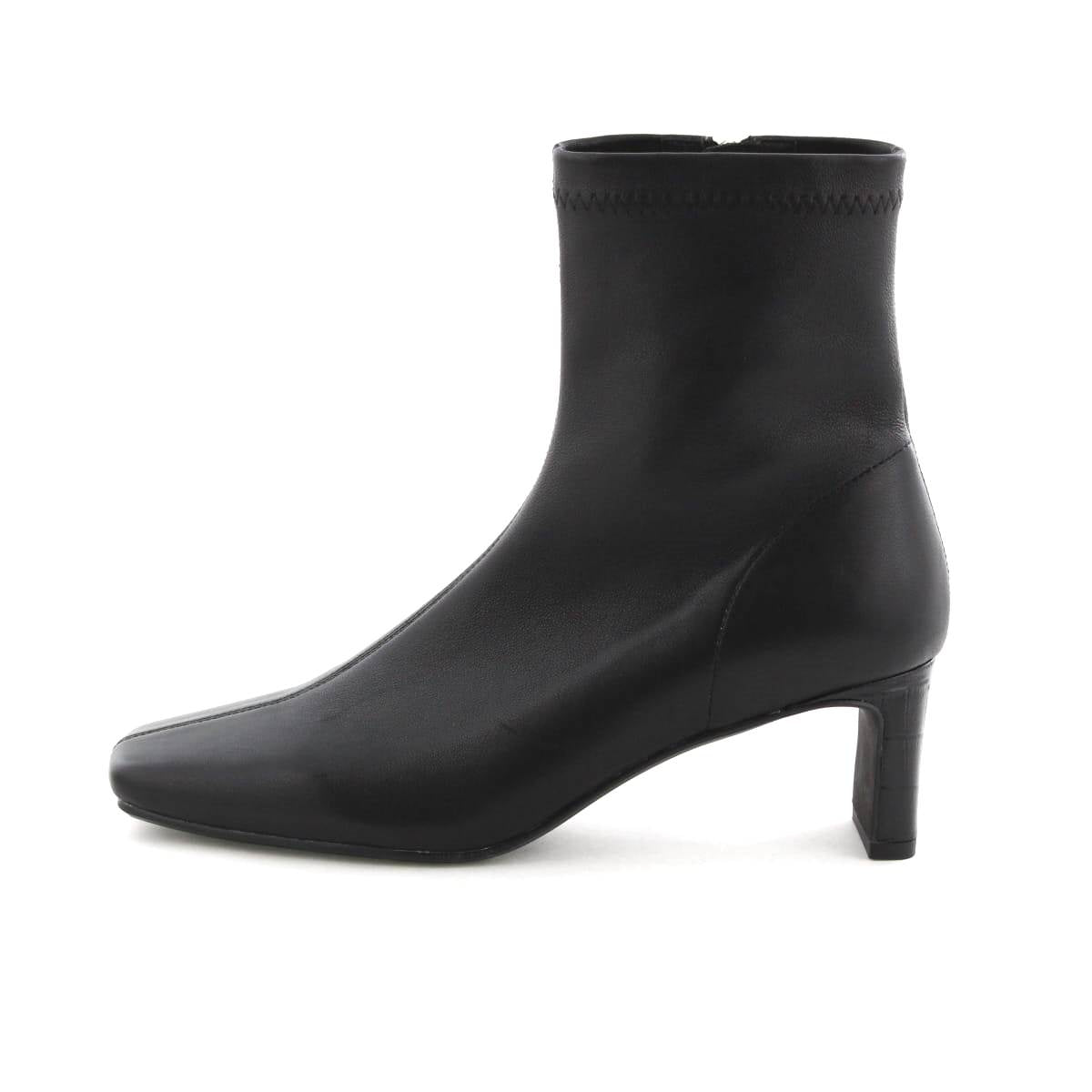 【25AW】スクエアトゥストレッチプレートヒールブーツ/554405