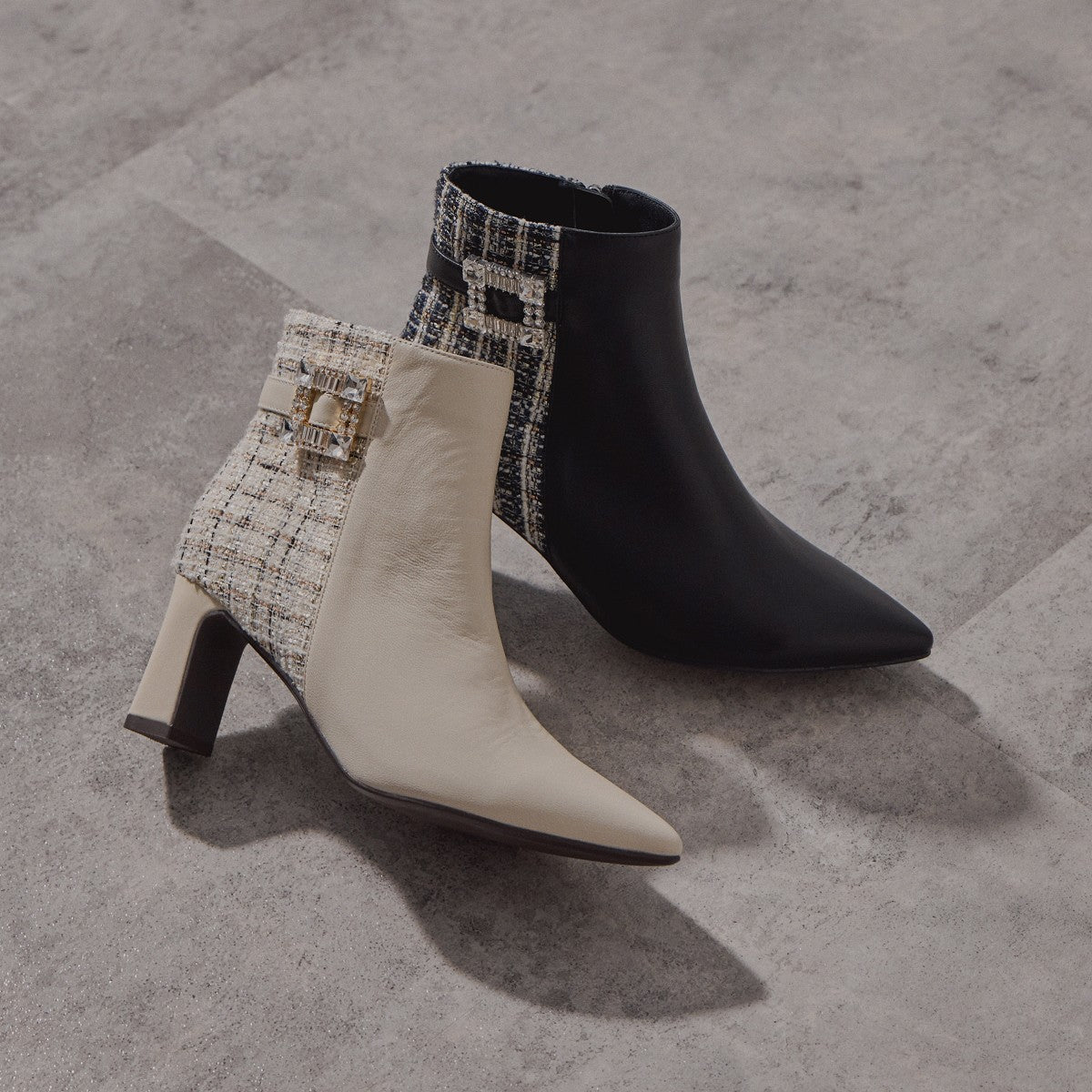 【SALE】ビジューバックルヒールブーツ/544406