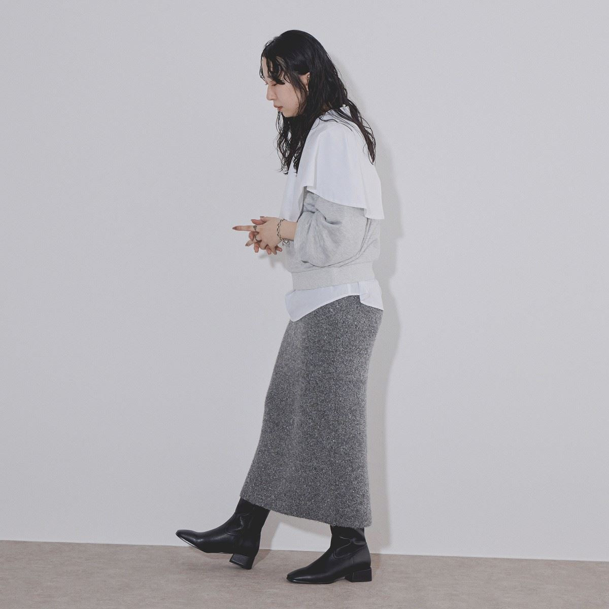 【25AW】スクエアトゥロングブーツ/554414