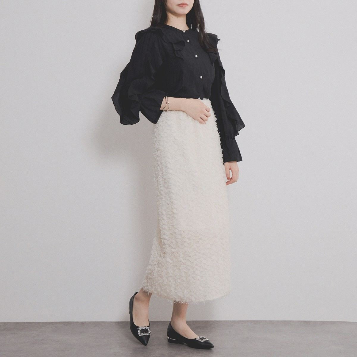 【SALE】スクエアビジューモチーフパンプス/554102