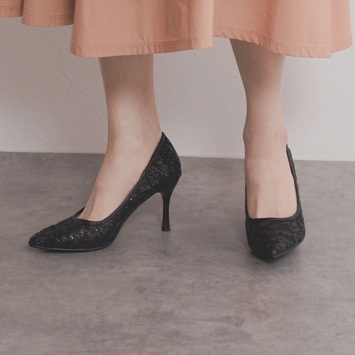 【SALE】チュールヒールパンプス/554103