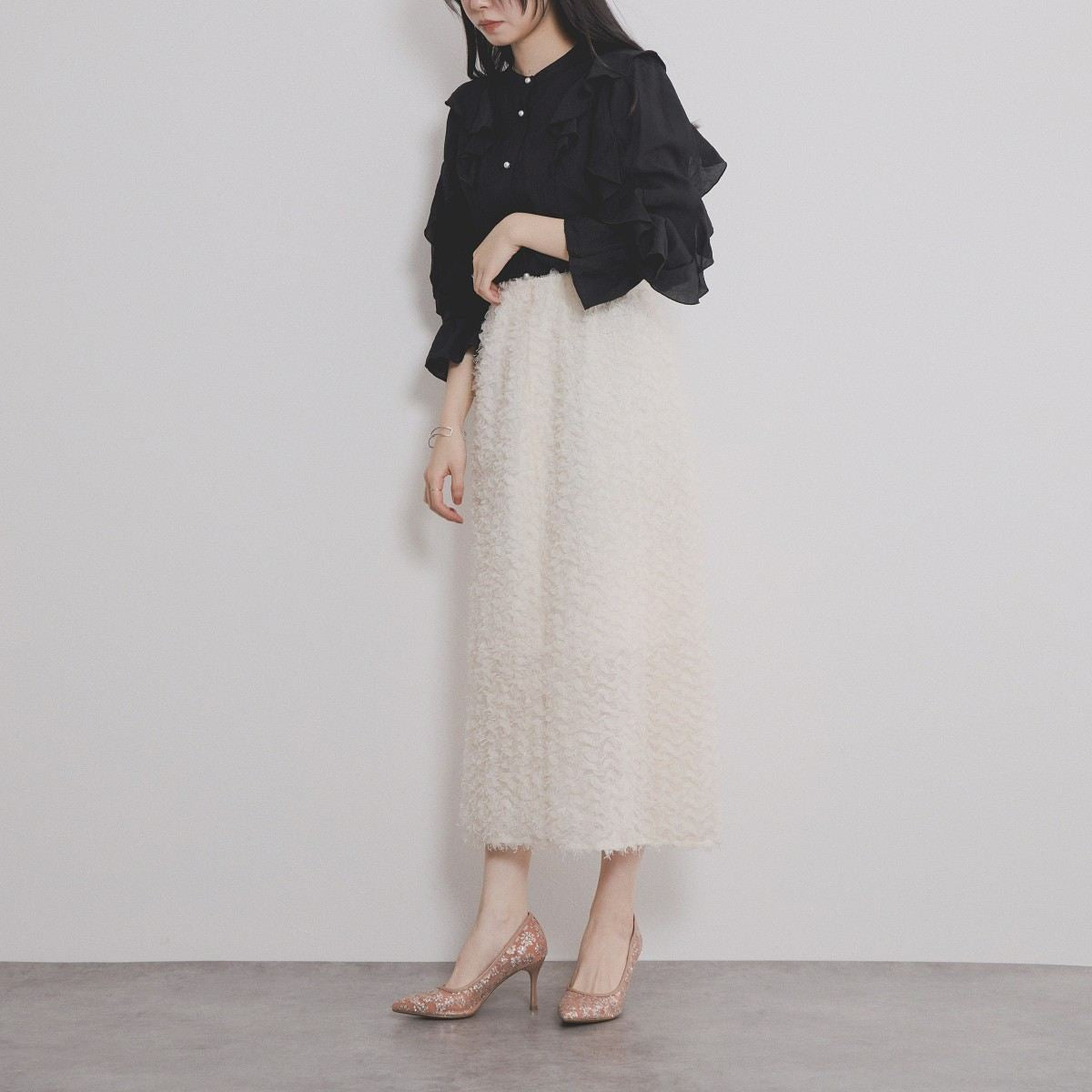 【SALE】チュールヒールパンプス/554103