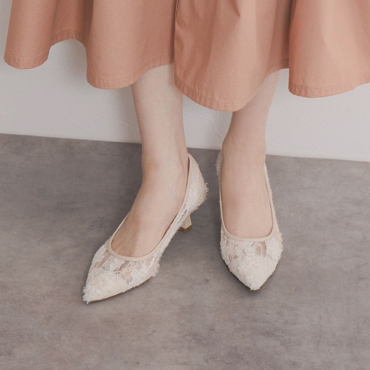 【SALE】フリンジチュールパンプス/554108