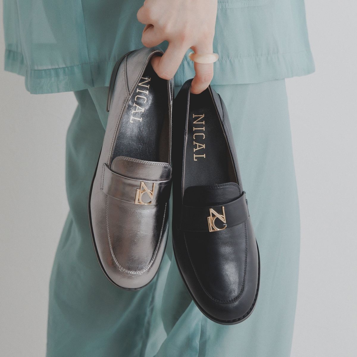 NICALロゴ入りローファー/554109