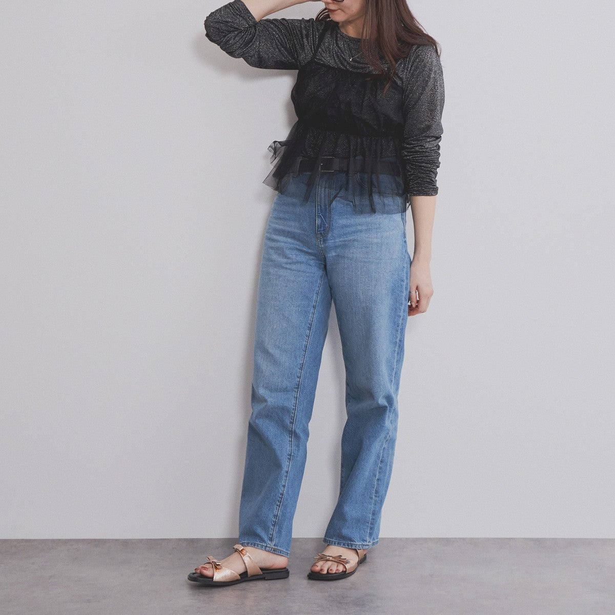 【SALE】ダブルリボンミュールサンダル/554203