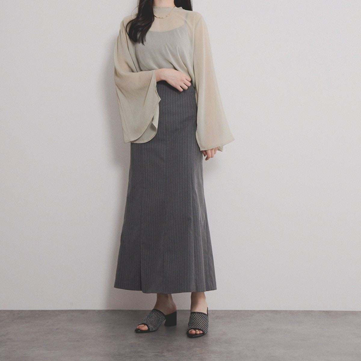 【SALE】ポインテッドトゥチュールサンダル/554206