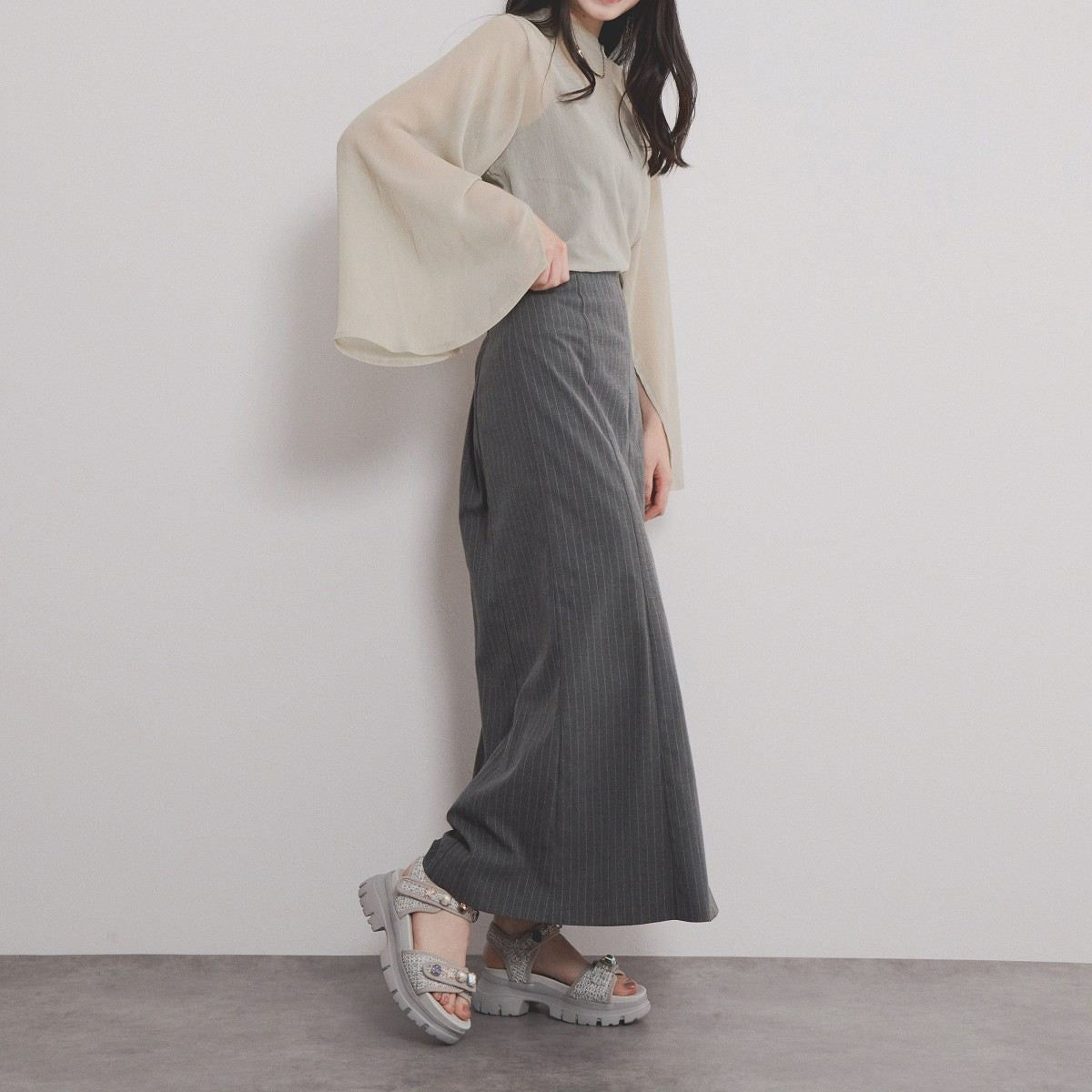【SALE】カラービジュー厚底スポーツサンダル/554207
