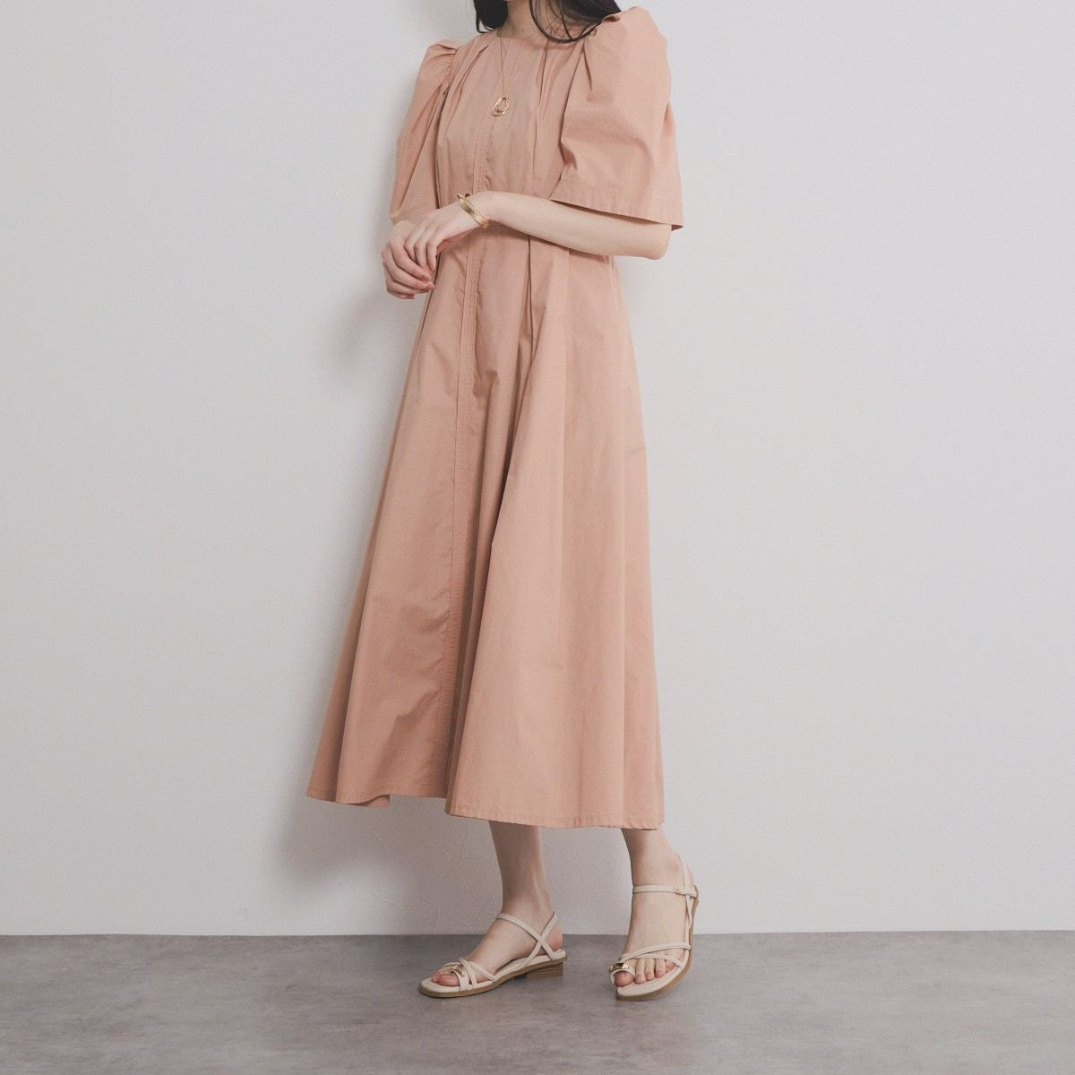 【SALE】メタルモチーフナローストラップサンダル/554210
