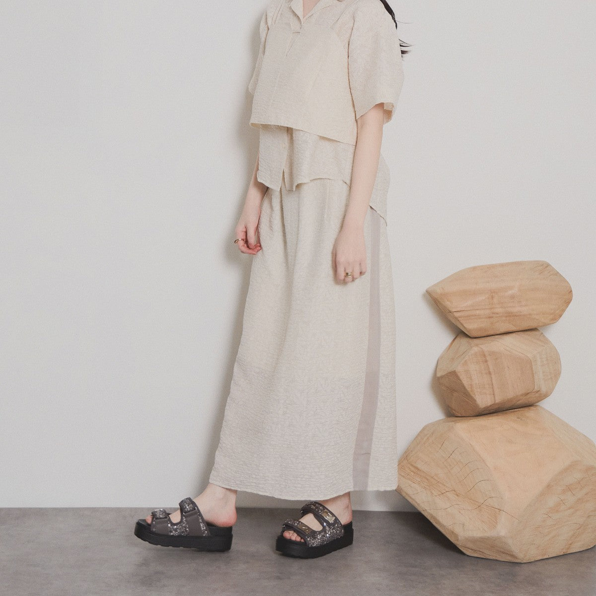 【SALE】スパンコール厚底ミュールサンダル/554214