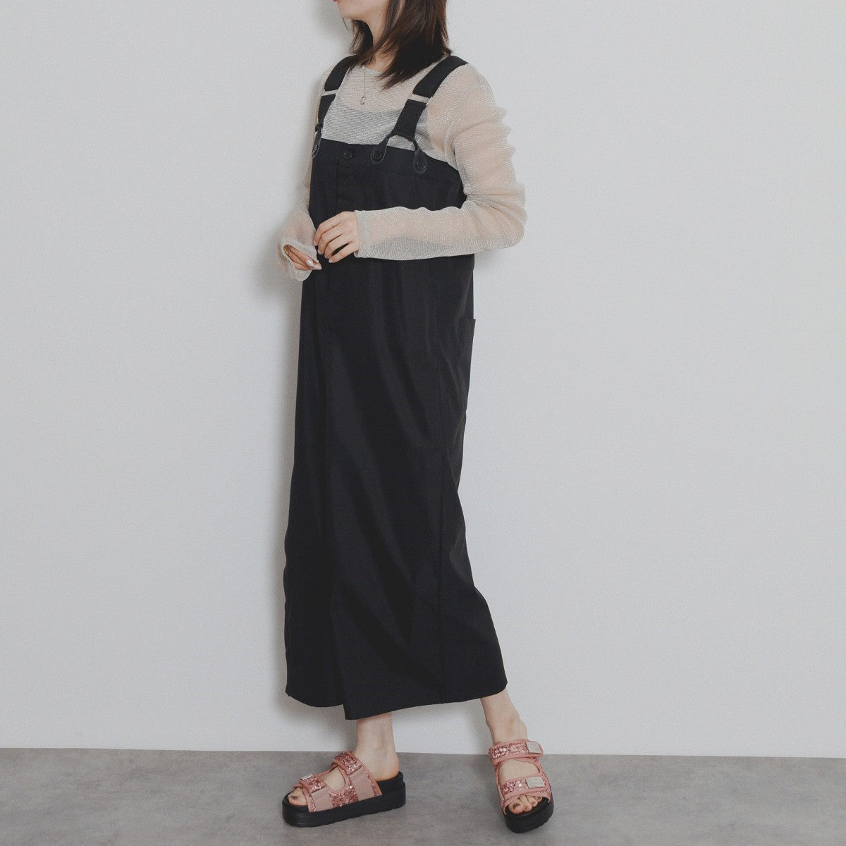 【SALE】スパンコール厚底ミュールサンダル/554214