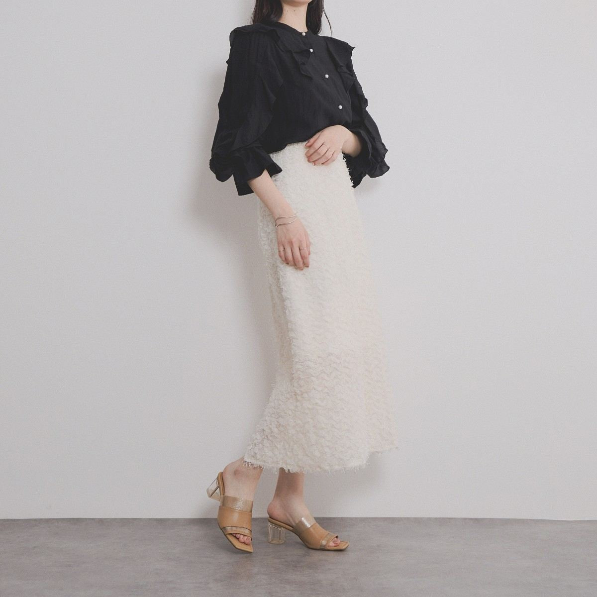 【SALE】PVCクリアヒールミュールサンダル/554215