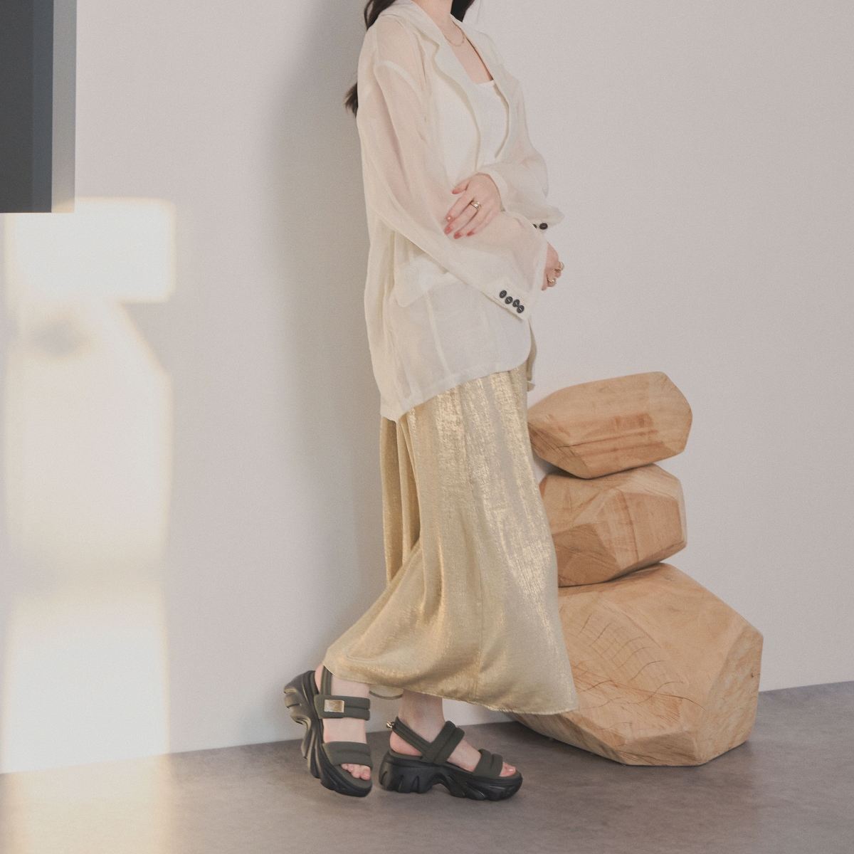 【SALE】ダブルベルトパデットサンダル/554216