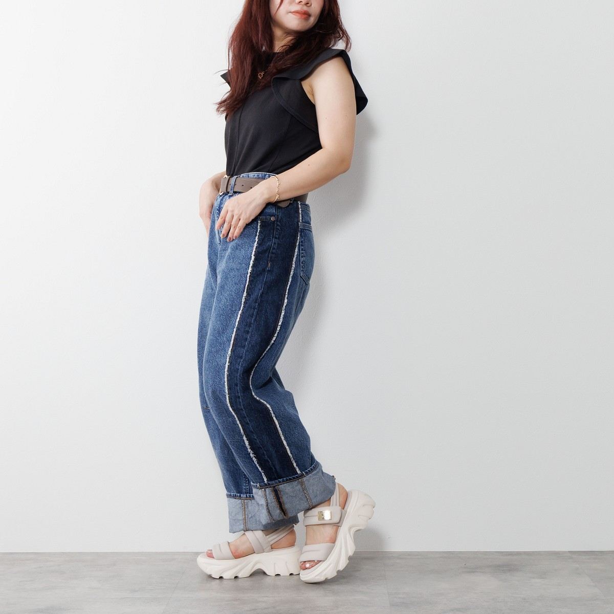 【SALE】ダブルベルトパデットサンダル/554216