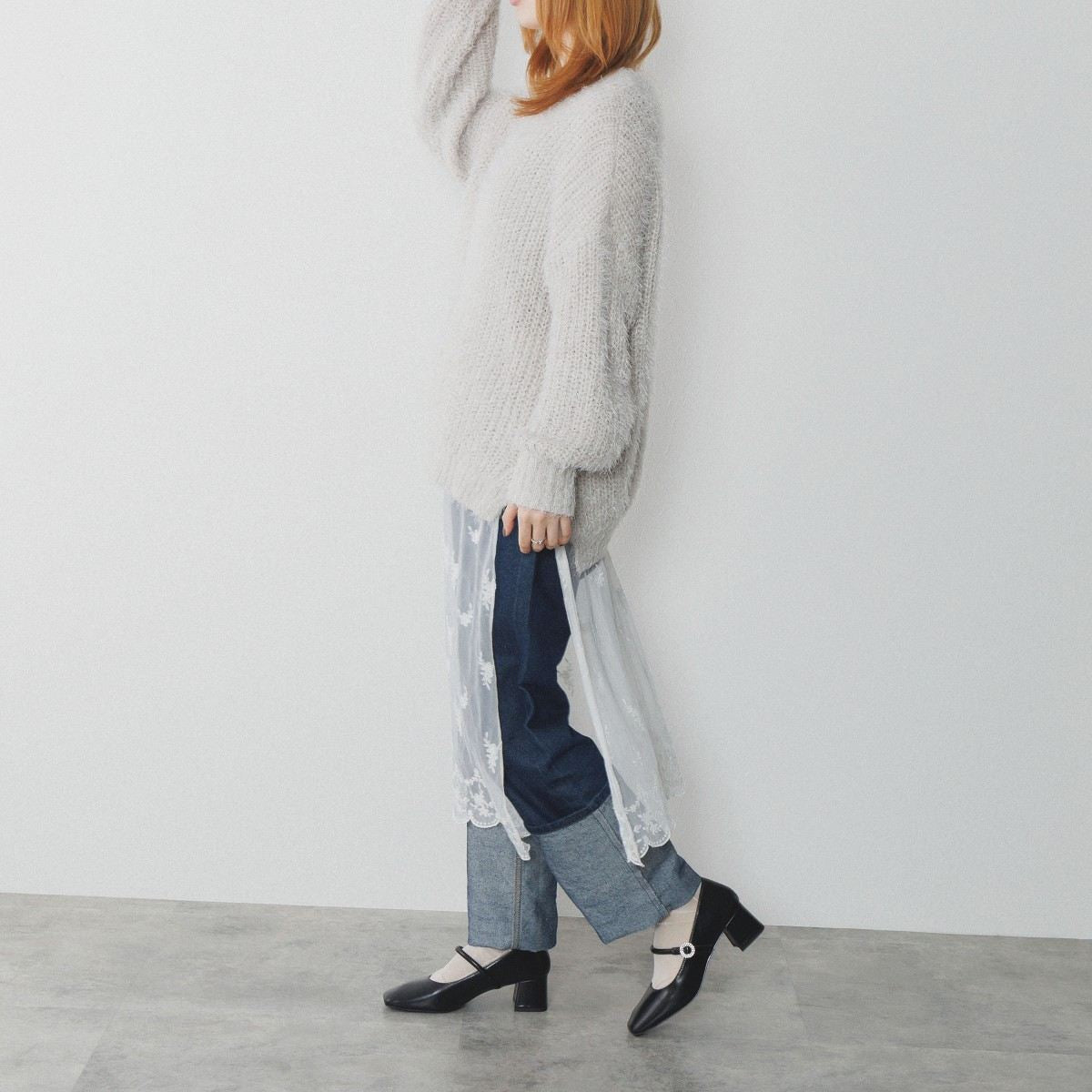 【25AW】スクエアトゥメリージェーンパンプス/554304