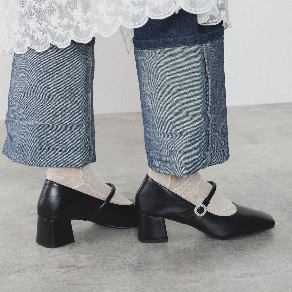 【25AW】スクエアトゥメリージェーンパンプス/554304