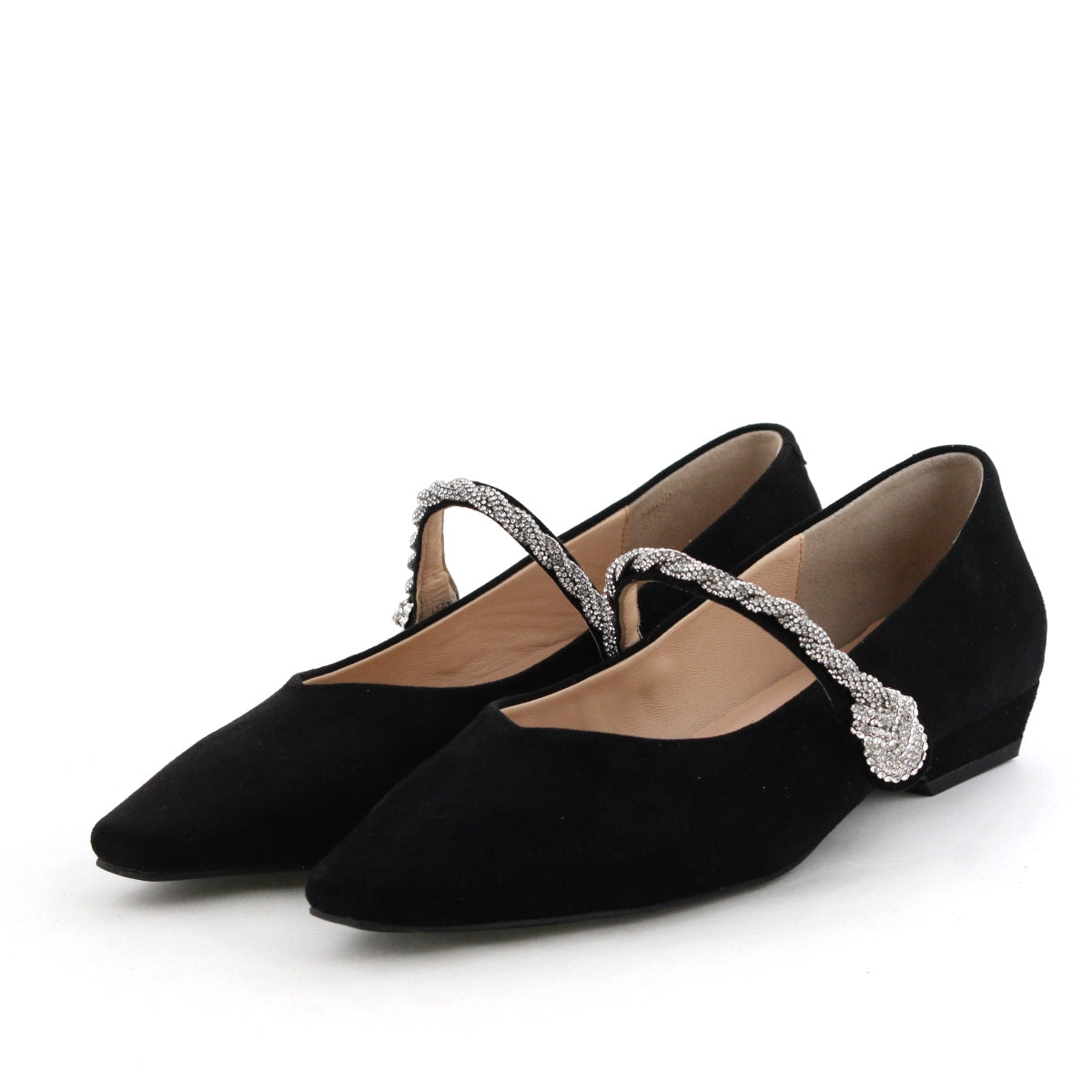 【25AW】ラインストーンツイストストラップパンプス/554308