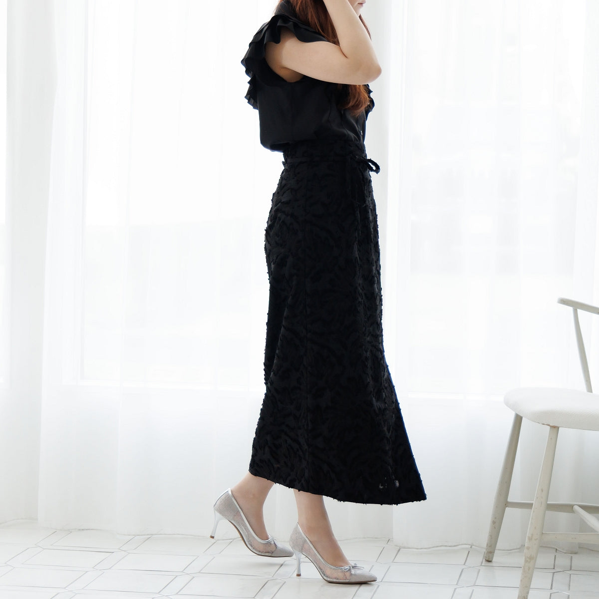 【26SS】ビジューリボングリッターチュールパンプス/564102