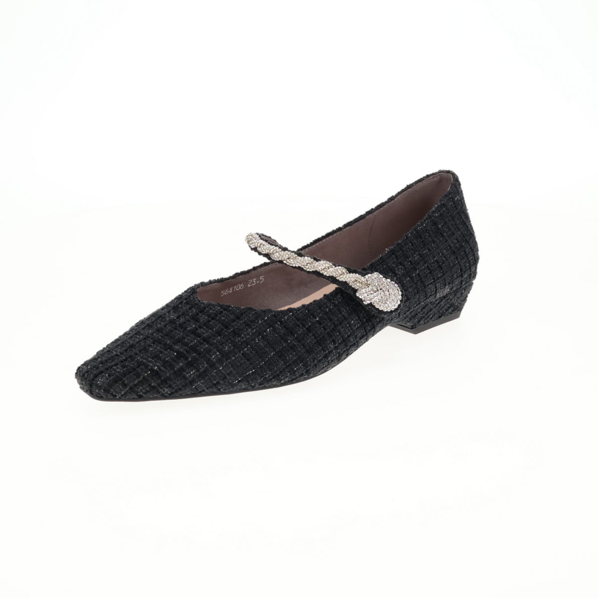 【26SS】ビジューストラップツィードパンプス/564106