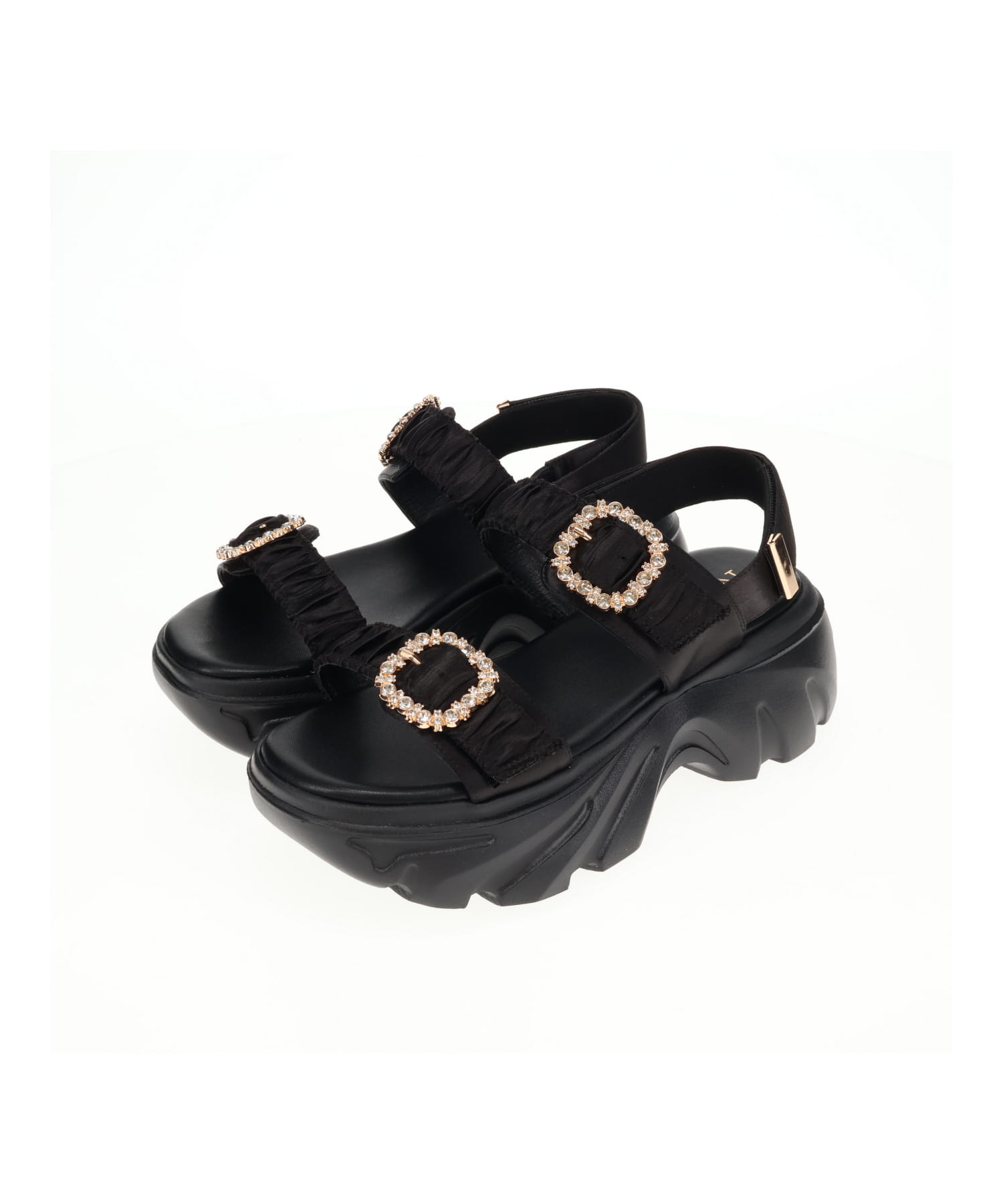 《予約/5月上旬入荷予定》ビジューバックルダブルベルトサンダル/564206