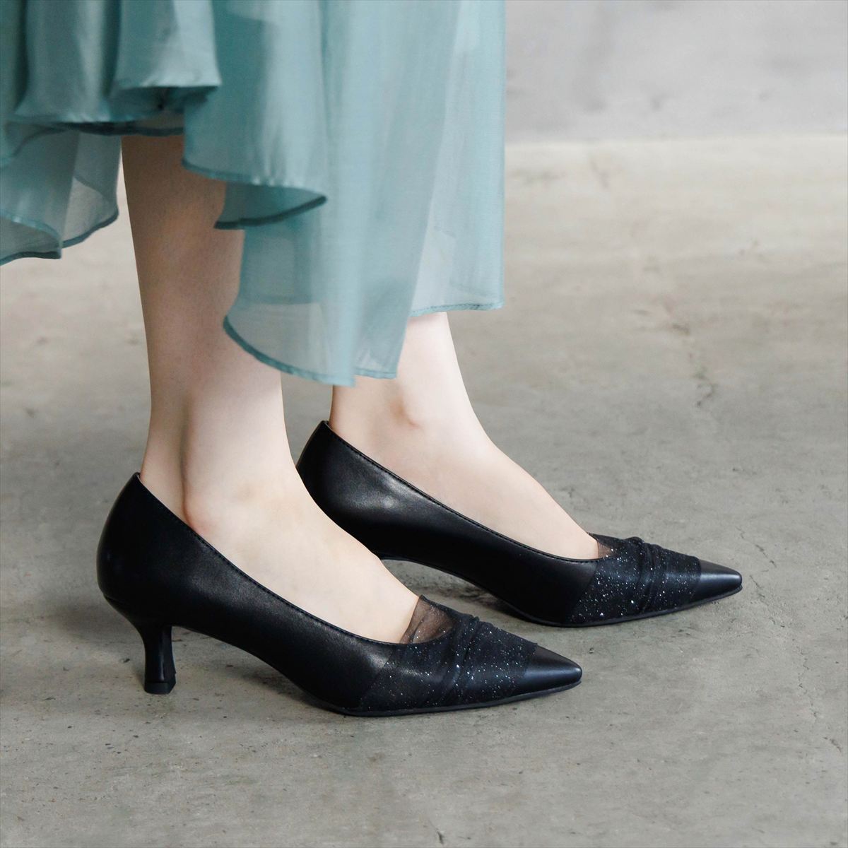 【26AW】オーガンジードレープパンプス/564311