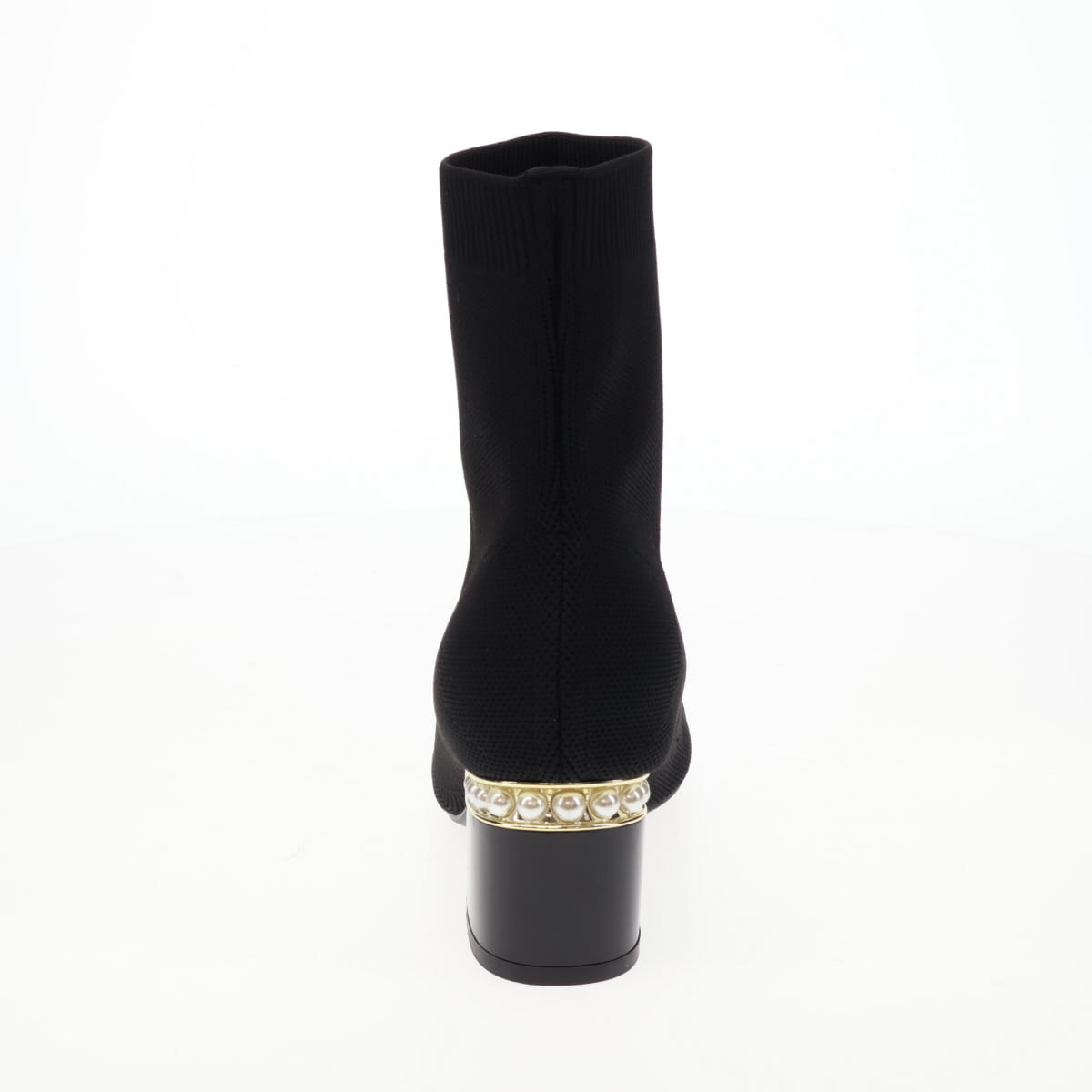 《予約/11月上旬入荷予定》【26AW】パールヒールニットショートブーツ/564405