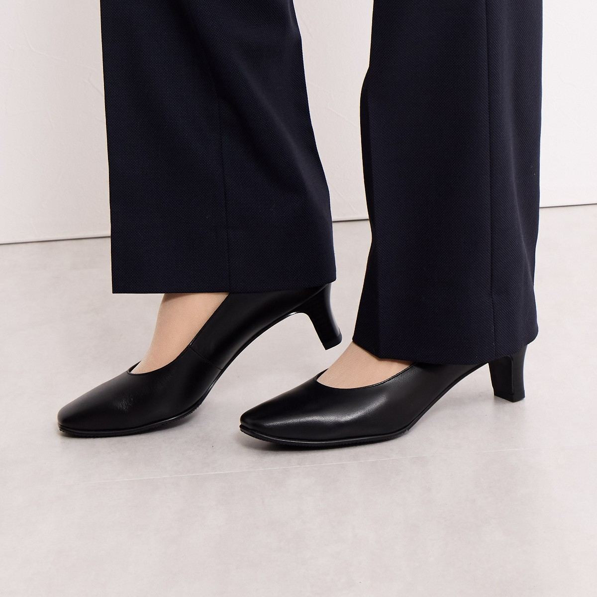 5㎝ヒールブラックパンプス/600003