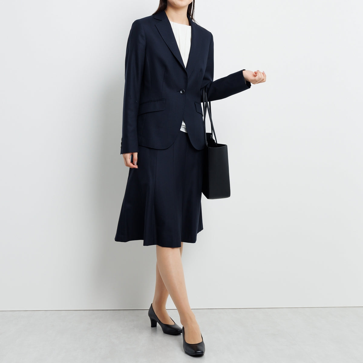 5㎝ヒールブラックパンプス/600003