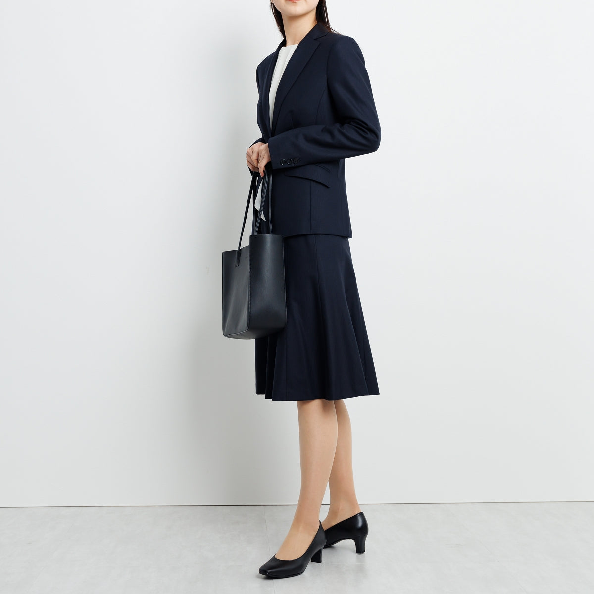 5㎝ヒールブラックパンプス/600003