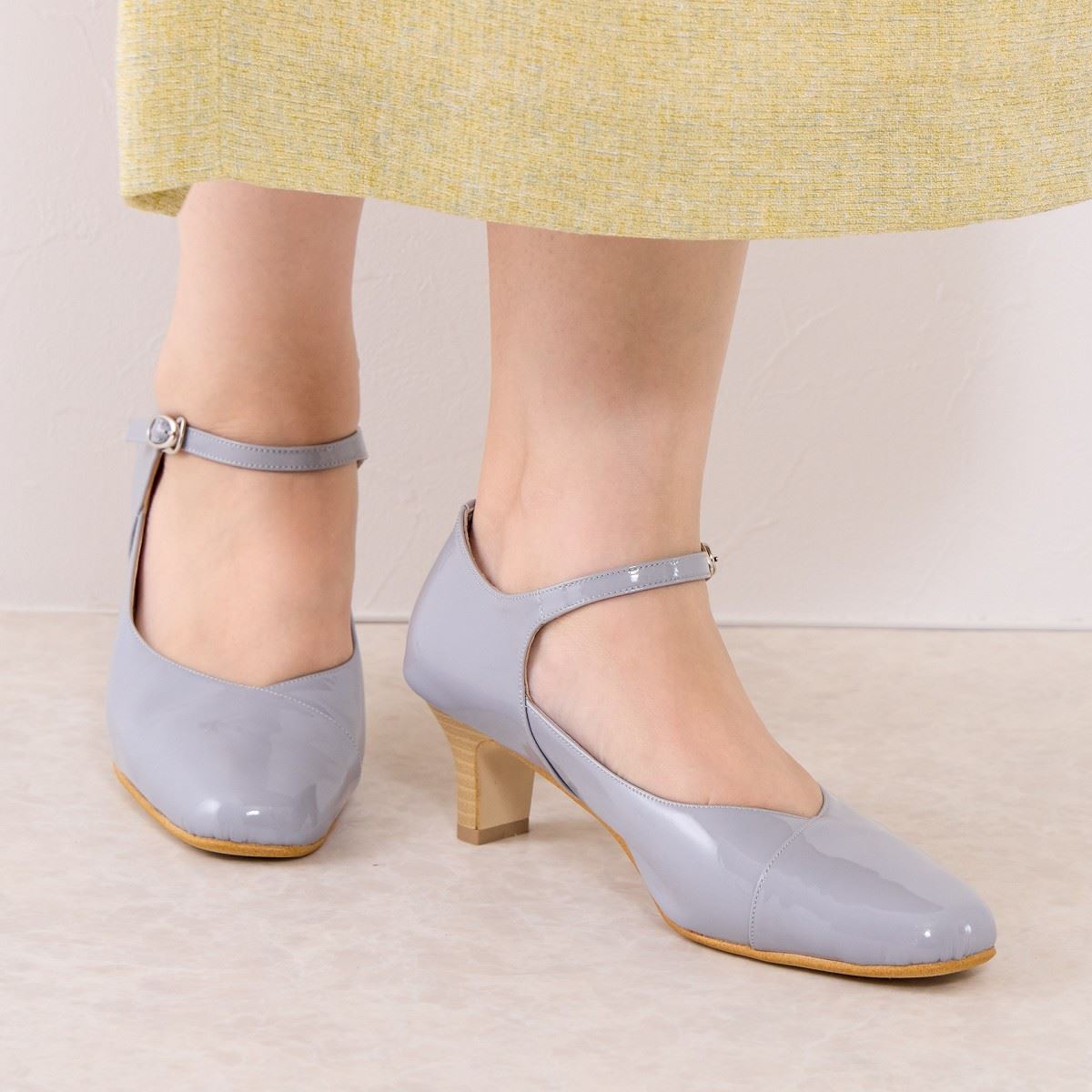 【快適ウォークパンプス】5㎝ヒールストラップパンプス/605002