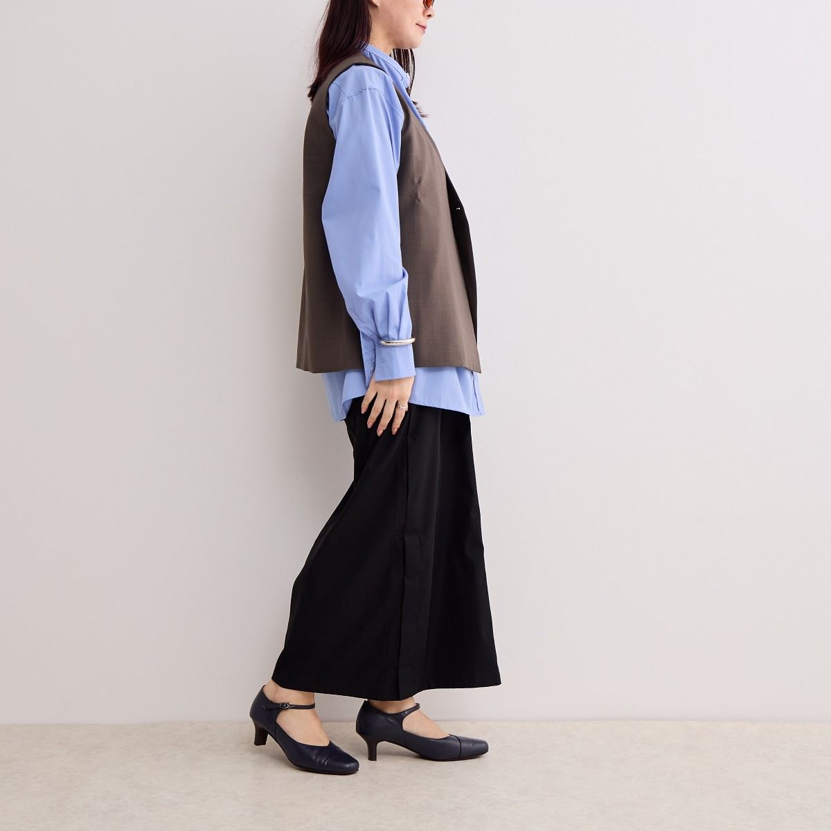 【快適ウォークパンプス】5㎝ヒールストラップパンプス/605002