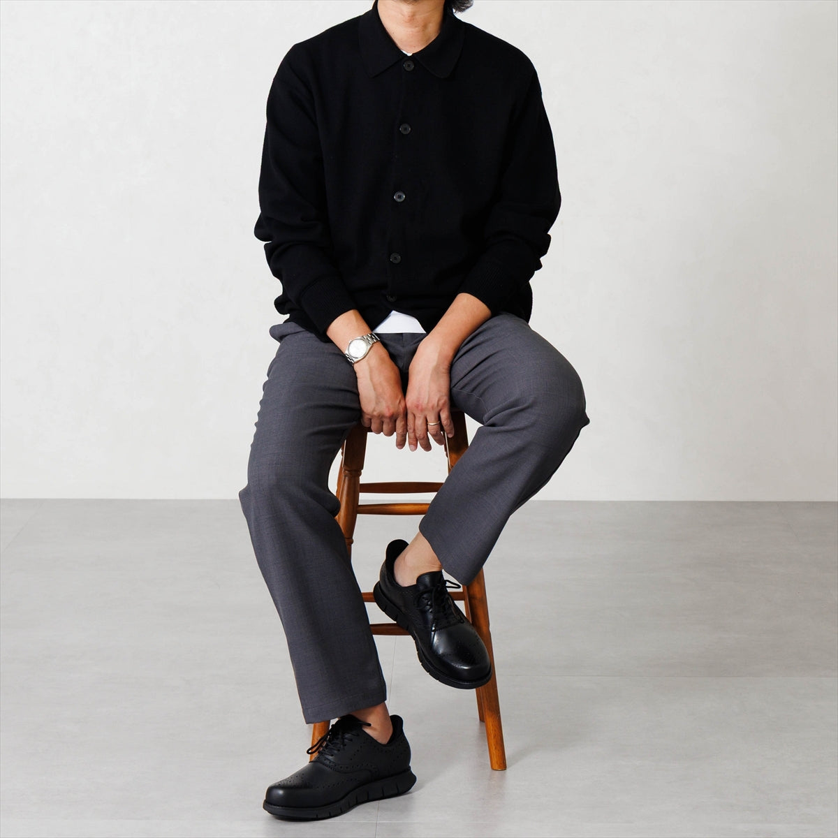 【26AW】【瞬間フィット】メンズハンズフリーウィングチップオックスフォード/607103