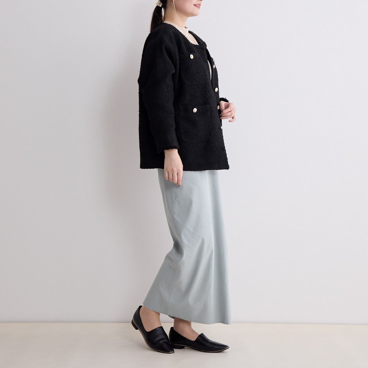 【SALE】メタルラインソフトレザーフラットパンプス/621301