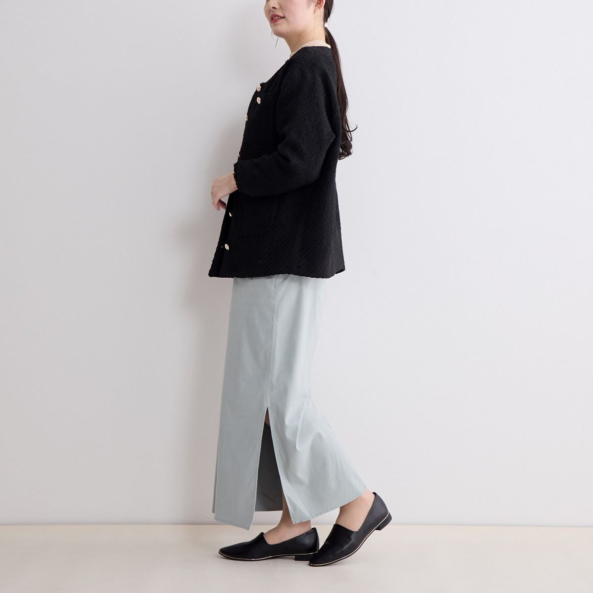 【SALE】メタルラインソフトレザーフラットパンプス/621301