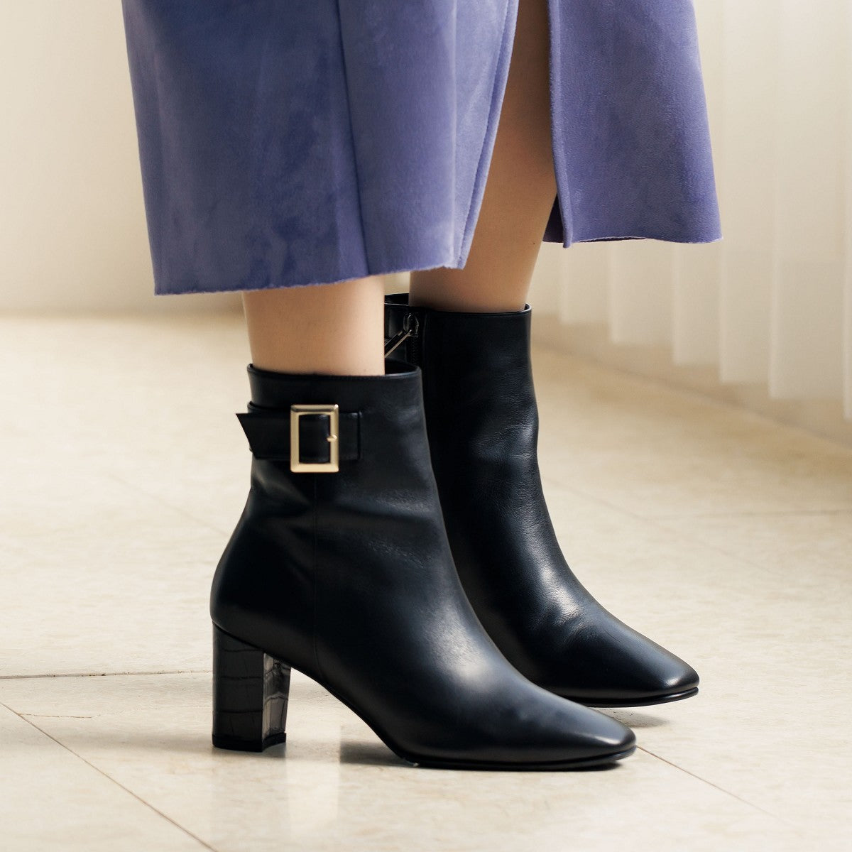 【SALE】ベルトバックルヒールブーツ/631410
