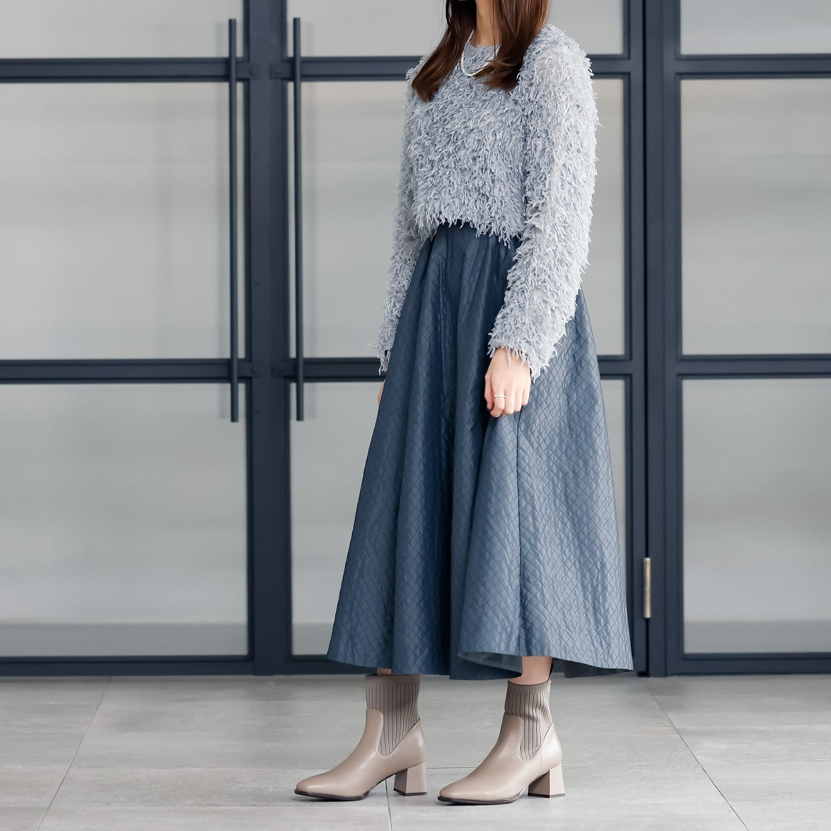 【SALE】リブニットブーツ/631419