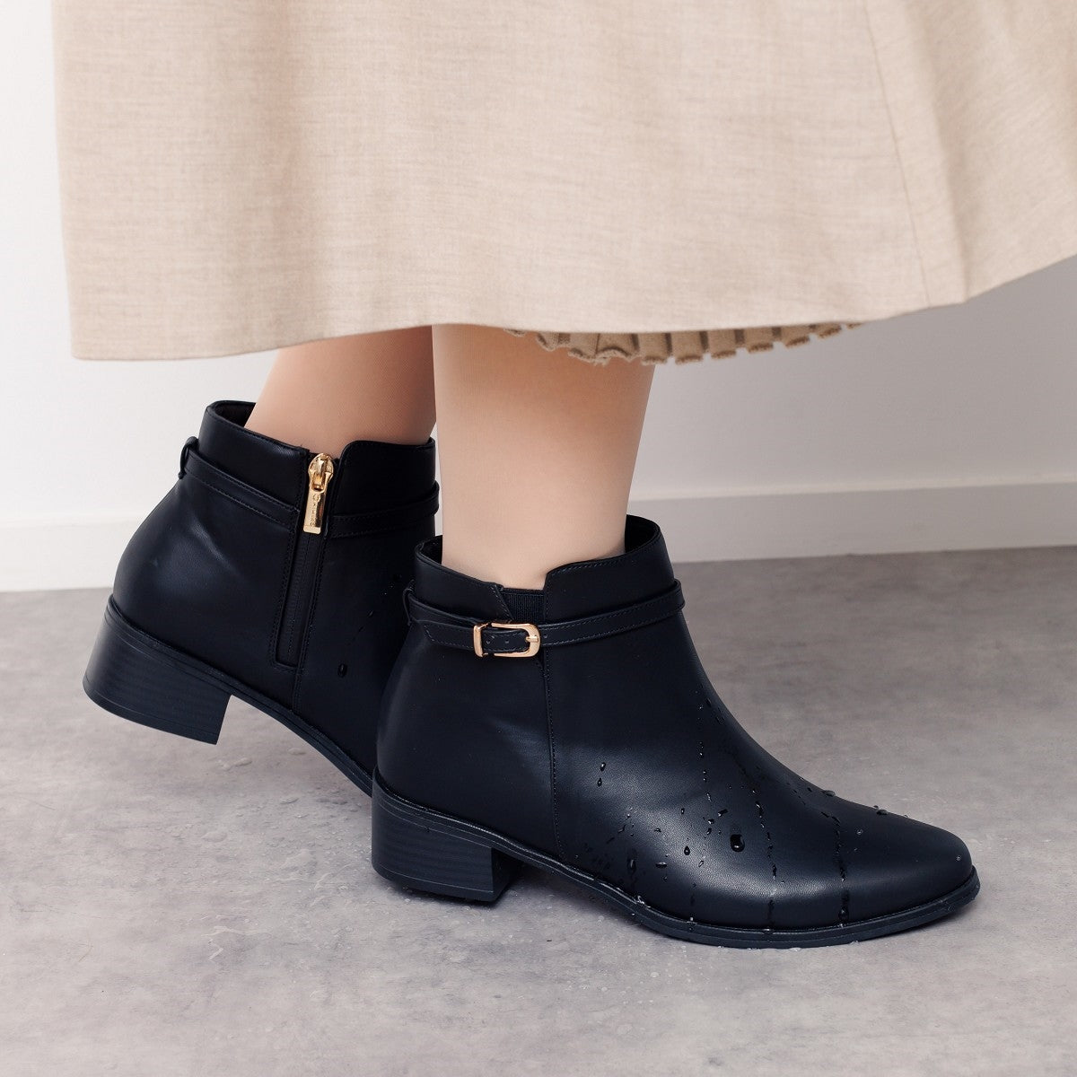 【耐水】ベルトデザインレインブーツ/634401