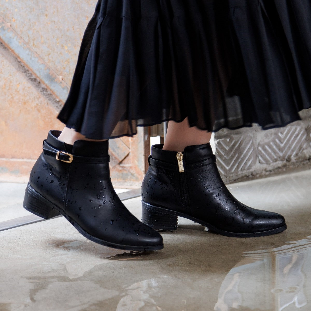 【耐水】ベルトデザインレインブーツ/634401