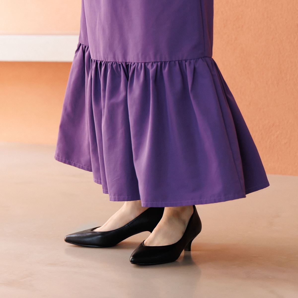 【WEB限定デザイン/再入荷】アシンメトリーポインテッドトゥパンプス/640002