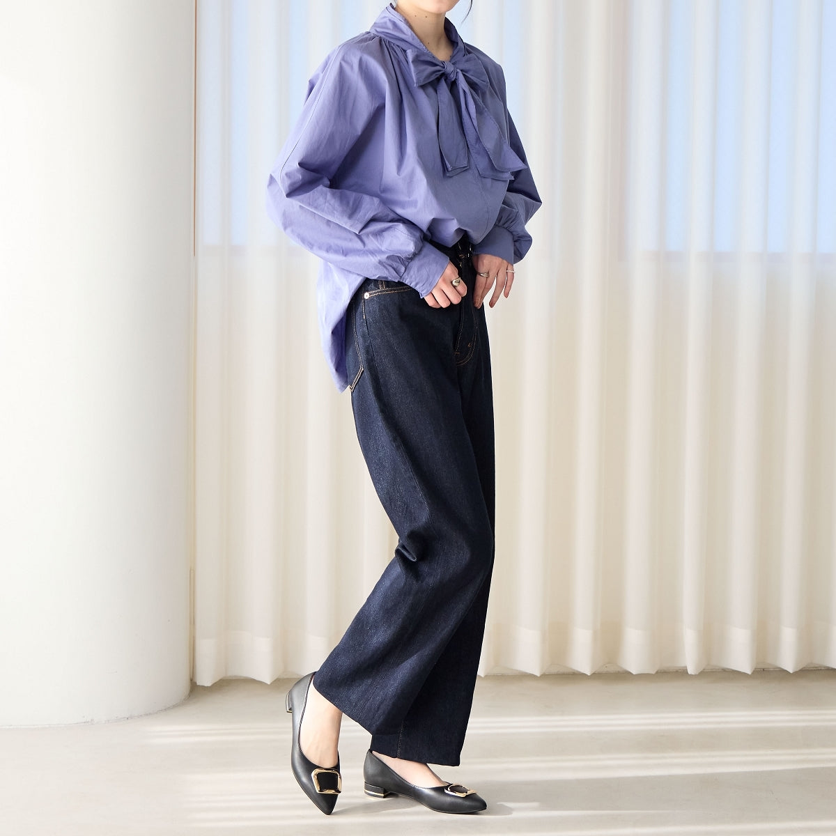 【WEB限定デザイン】バックルデザインローヒールパンプス/640004