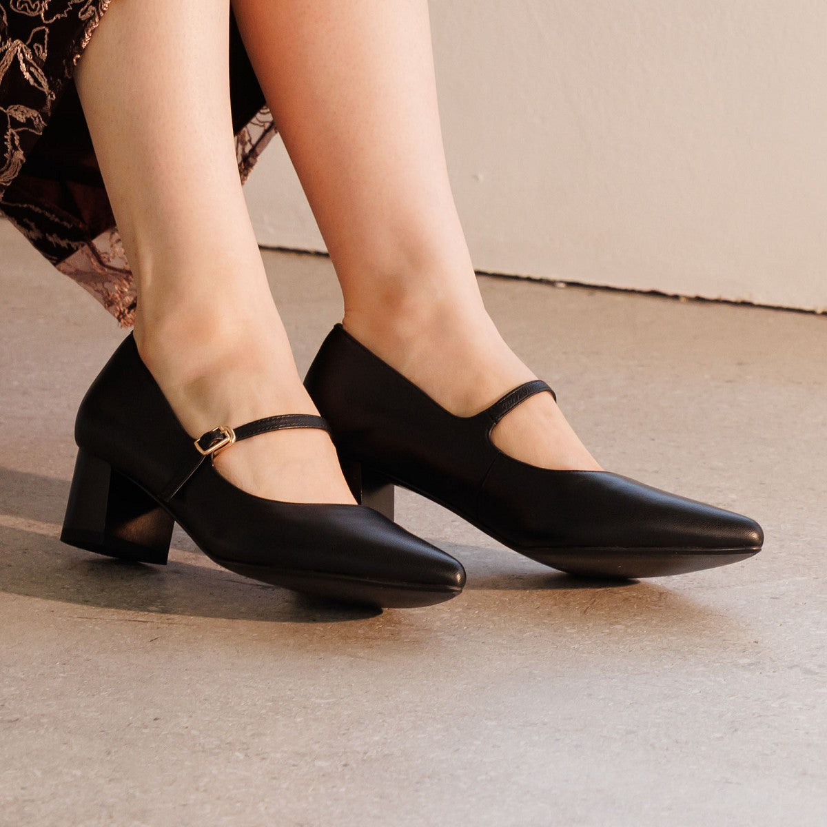 WEB限定デザイン】ブロックヒールメリージェーンパンプス/640006