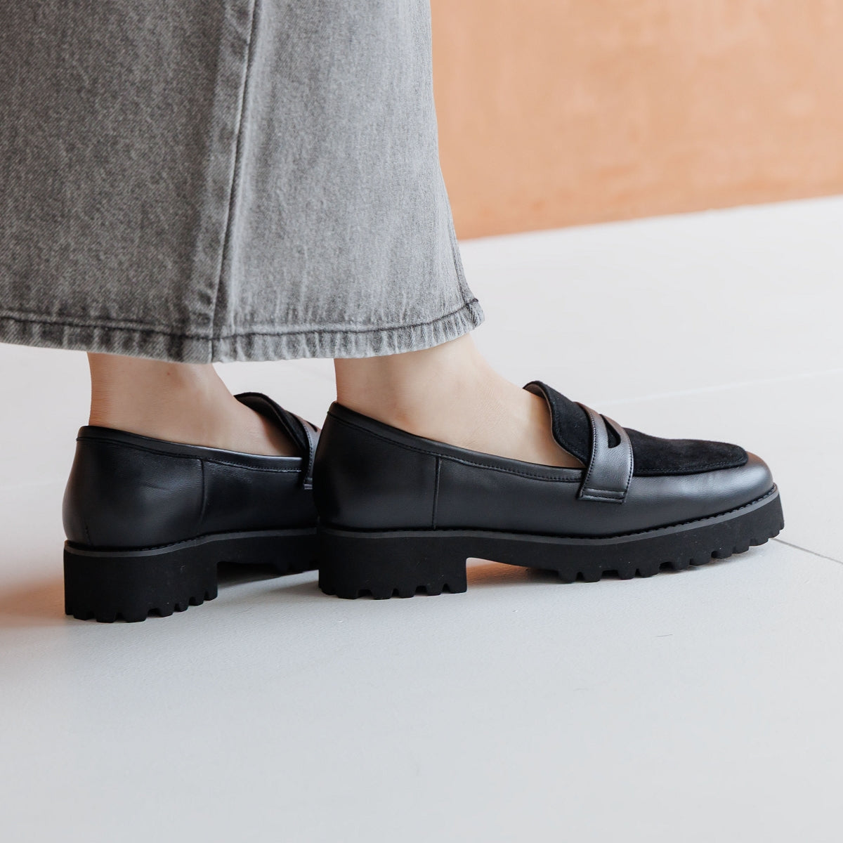 【WEB限定デザイン】トラックソールコインローファー/640007