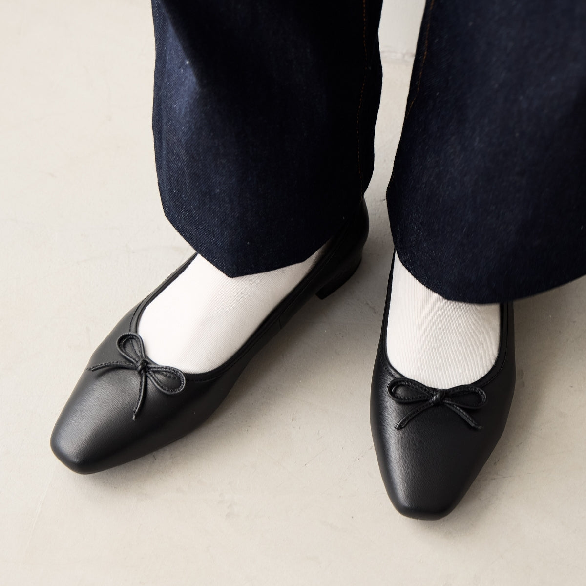 【WEB限定デザイン/25AW新色追加】スクエアトゥバレエシューズ/640008