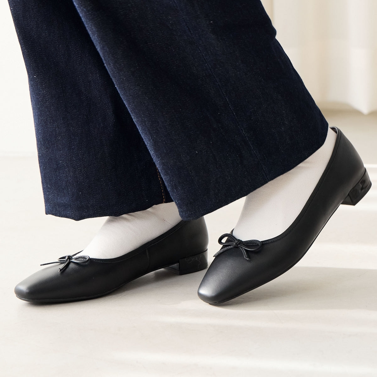 【WEB限定デザイン/25AW新色追加】スクエアトゥバレエシューズ/640008